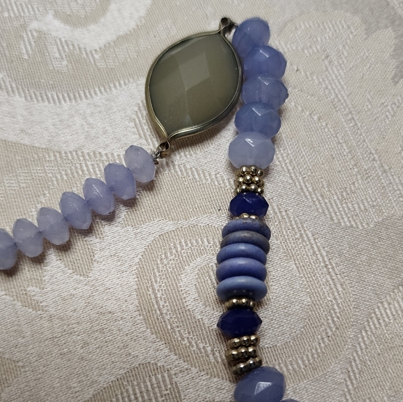 Vintage ‘90s CHICO‘s extra long blue beaded necklace with faceted stone accents - Picture 8 of 12